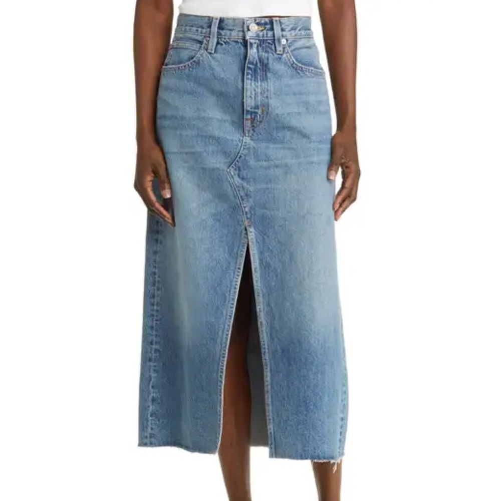 SLVRLAKE Fair Game Cotton Denim Midi Skirt